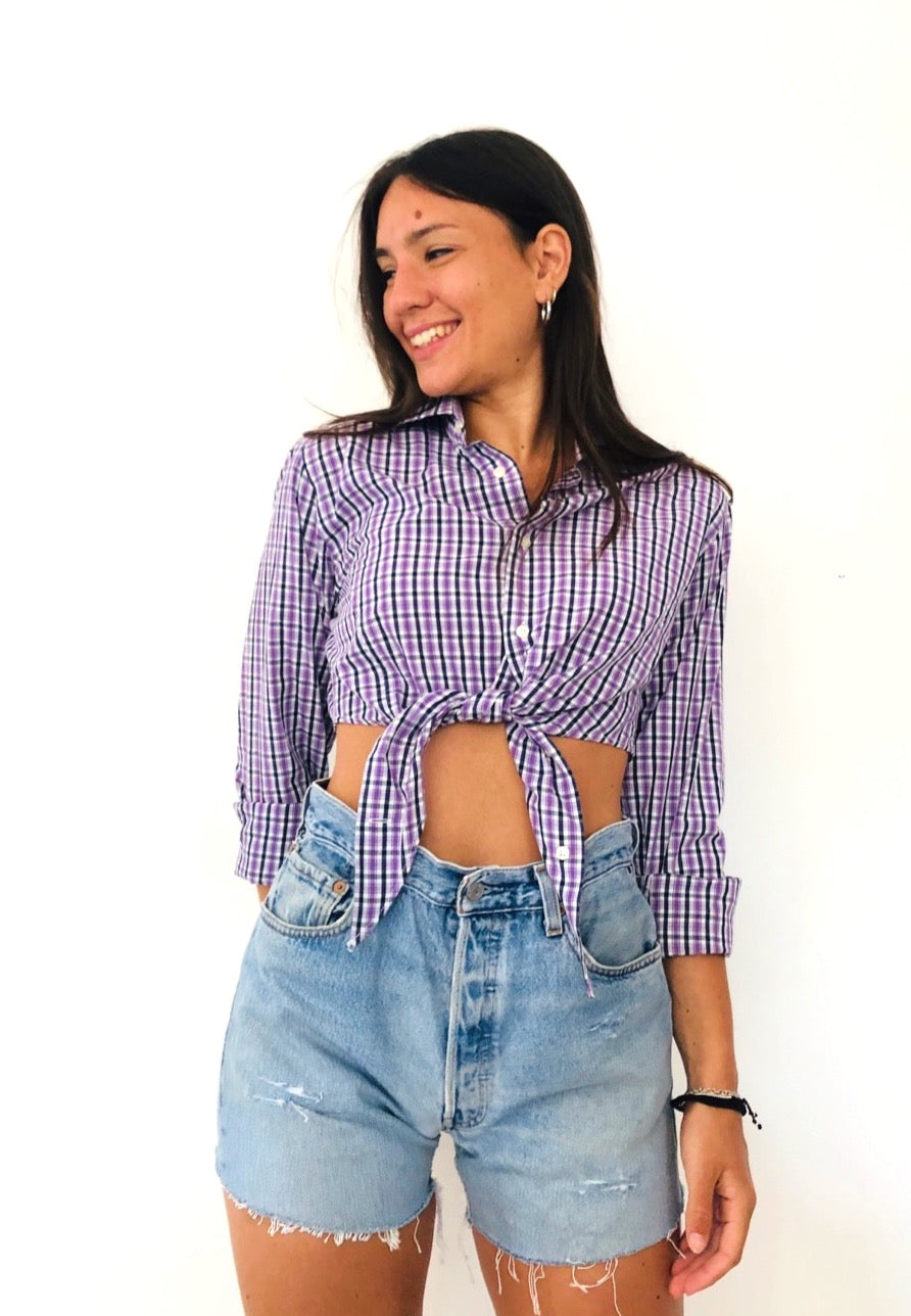 CAMICIA CROP VINTAGE DOPPIO RITORTO