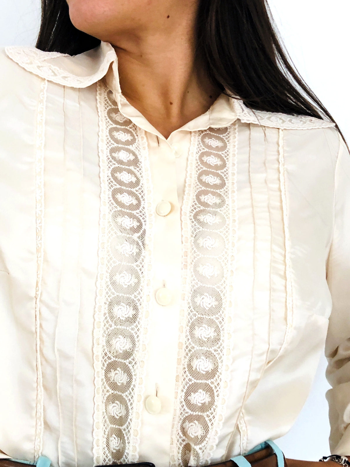 CAMICIA SETA E PIZZO VINTAGE