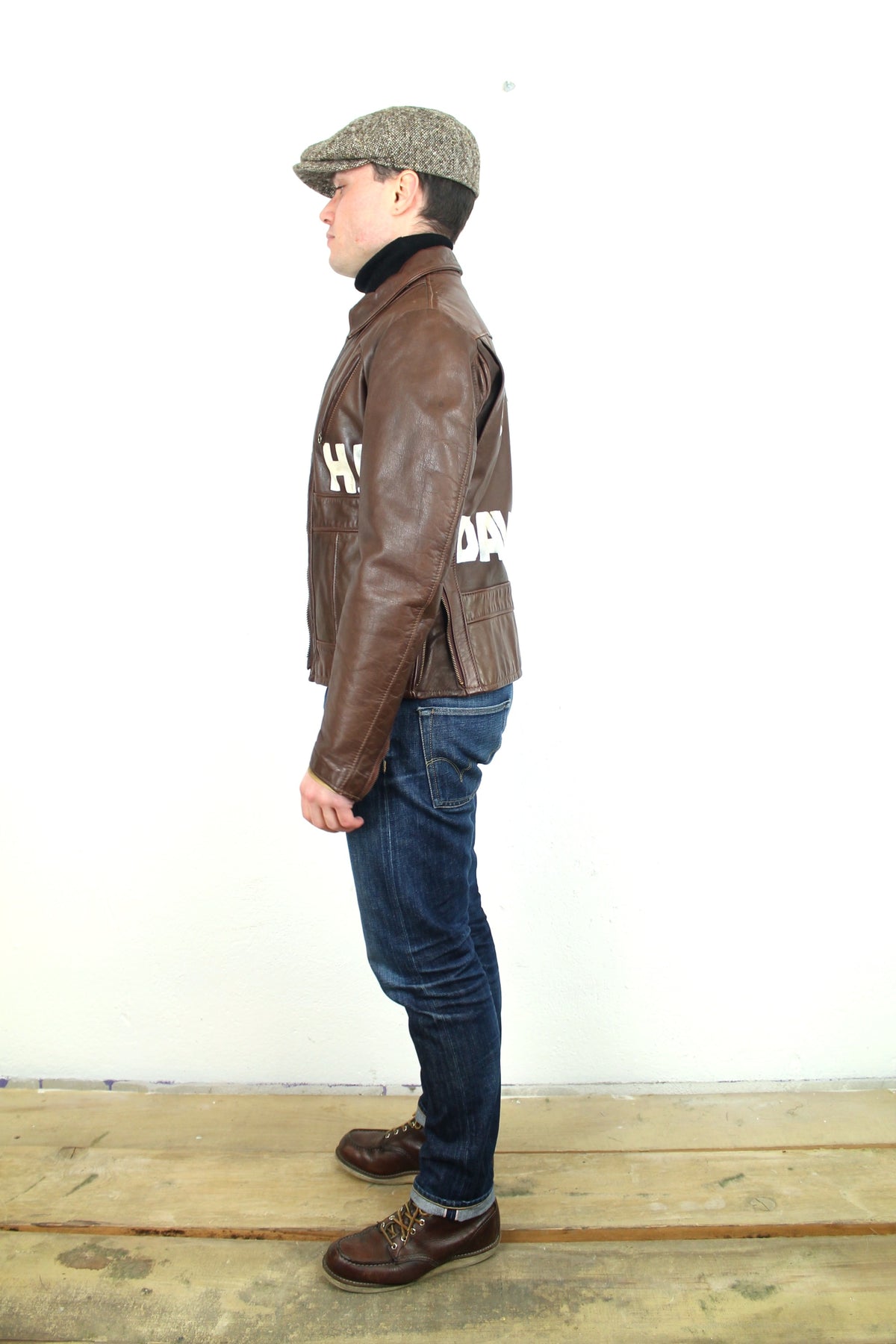 GIACCA VERA PELLE VINTAGE CUSTOMIZZATA HARLEY DAVIDSON