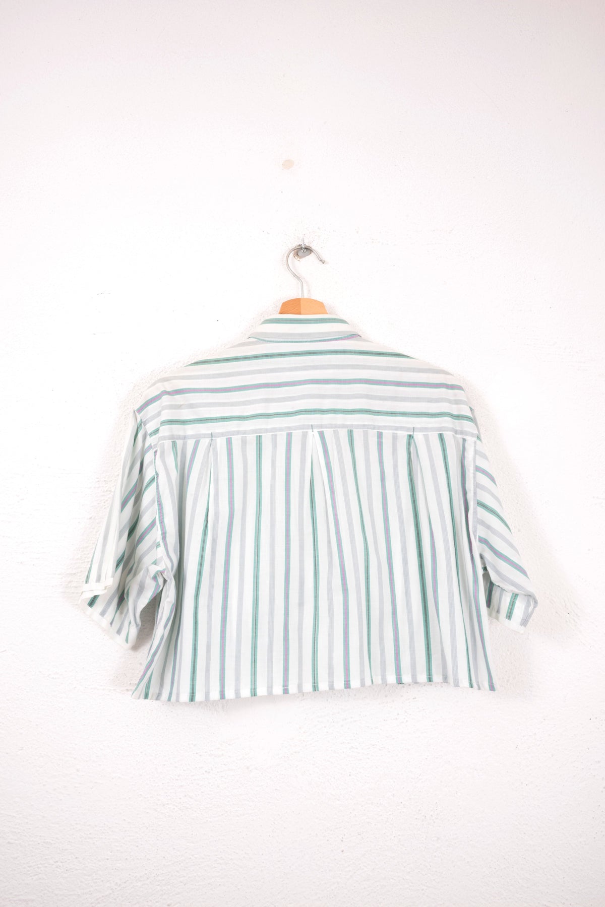CAMICIA CROP VINTAGE A RIGHE