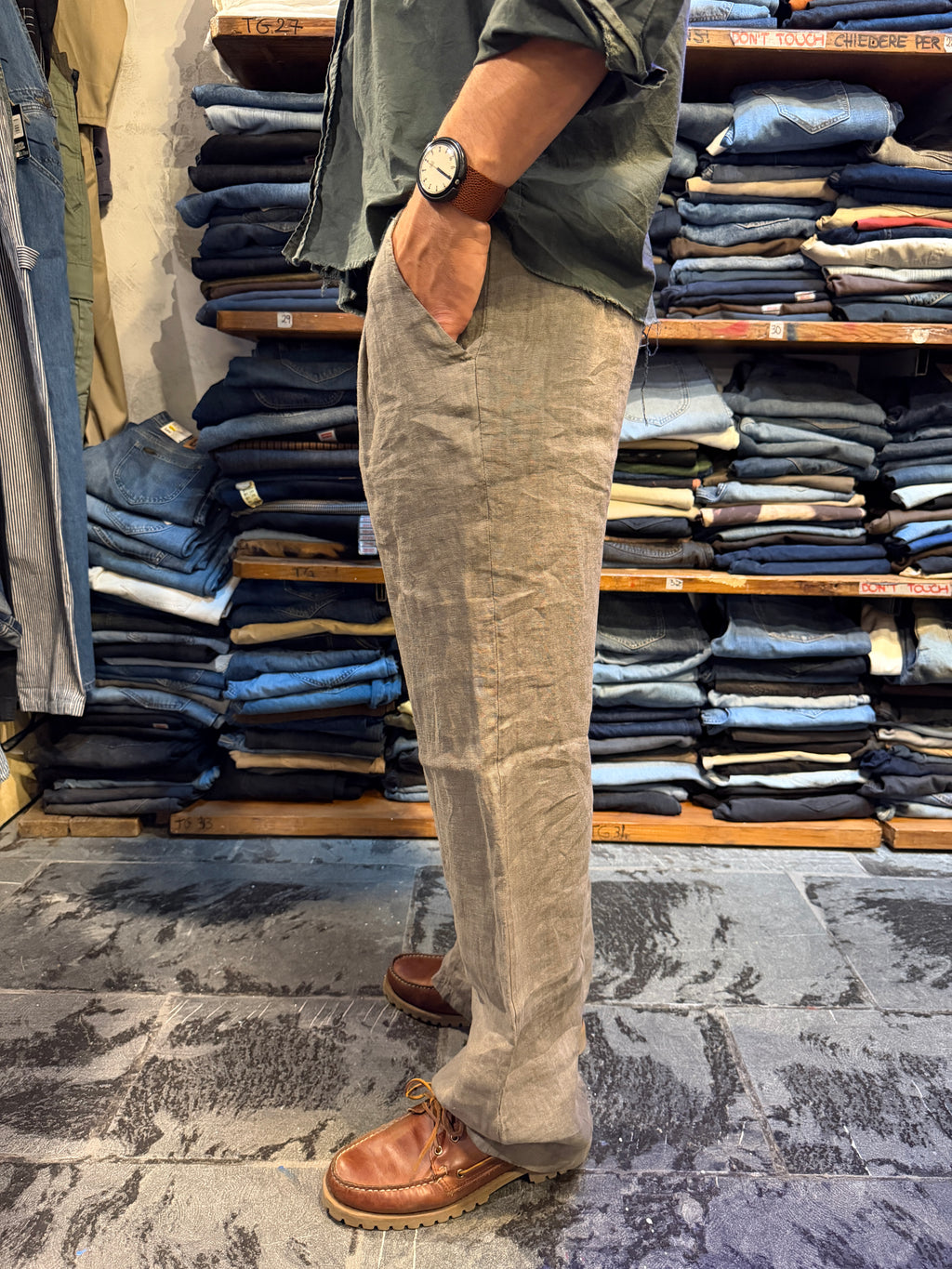 Pantaloni 100% Lino FANGO