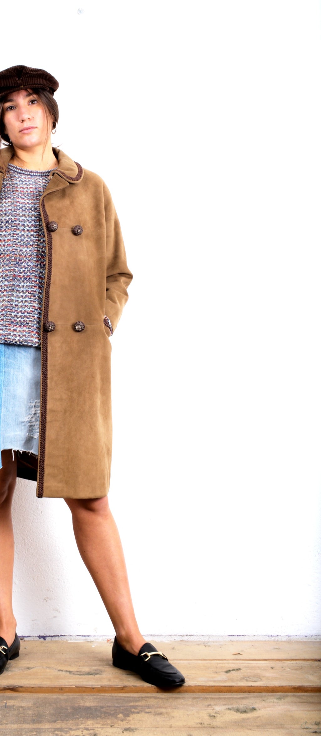 TRENCH IN PELLE SCAMOSCIATA VINTAGE