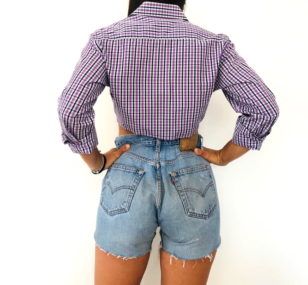 CAMICIA CROP VINTAGE DOPPIO RITORTO