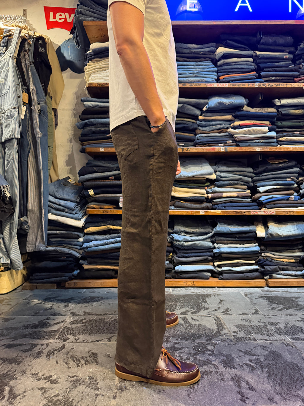 Pantalone 100% Lino MARRONE