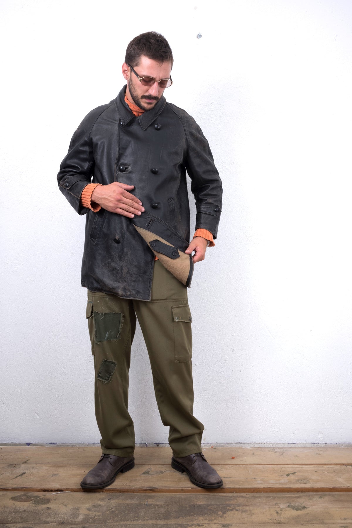 TRENCH IN VERA PELLE VINTAGE