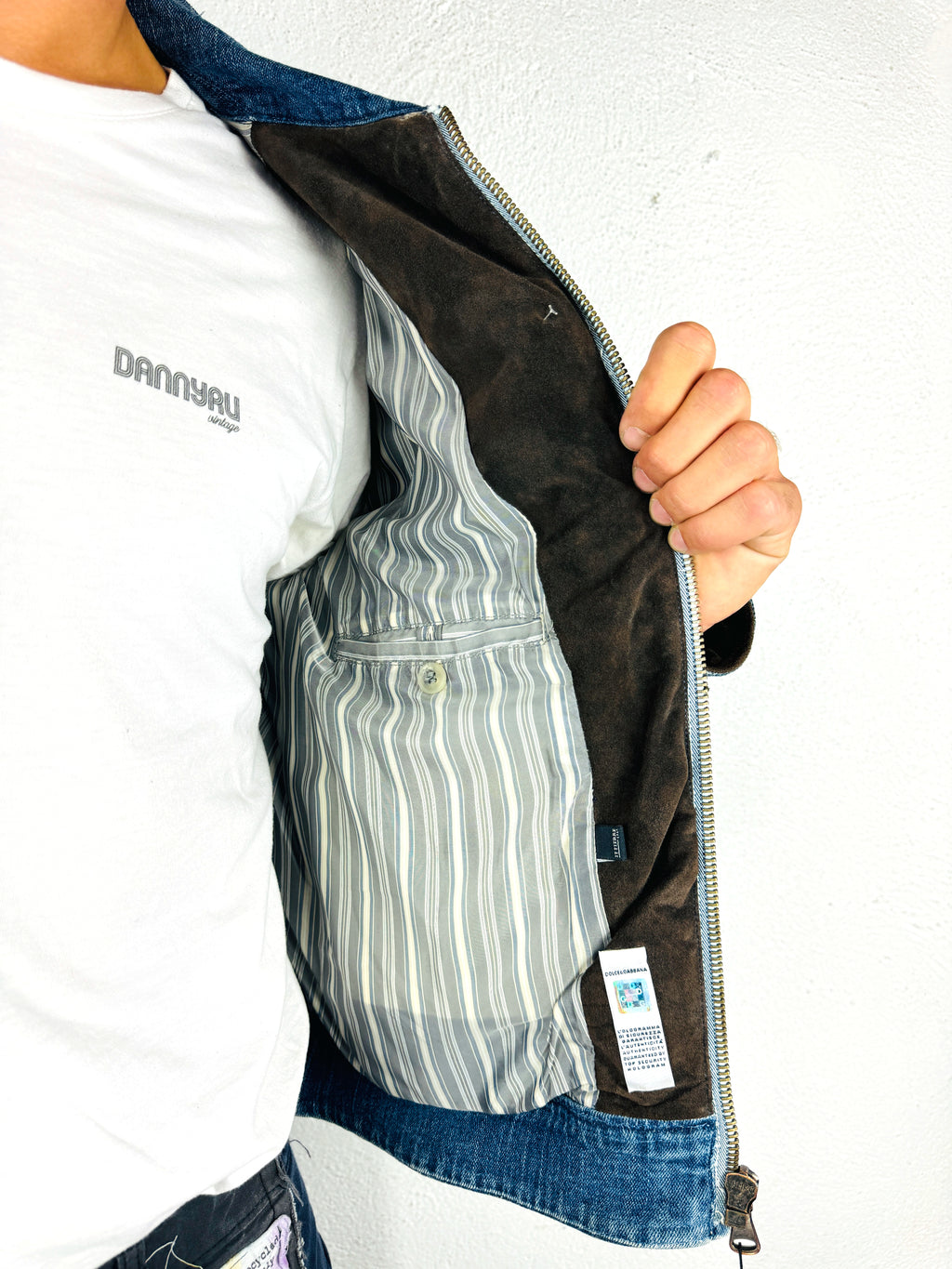 GIACCA DI JEANS E PELLE  D&G