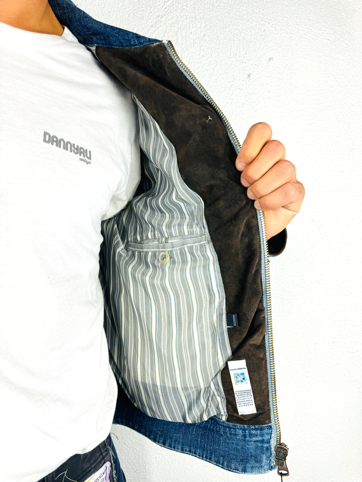 GIACCA DI JEANS E PELLE  D&G