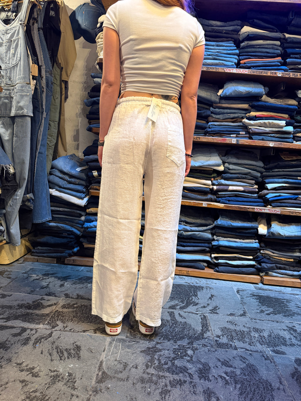 Pantalone 100% Lino BIANCO