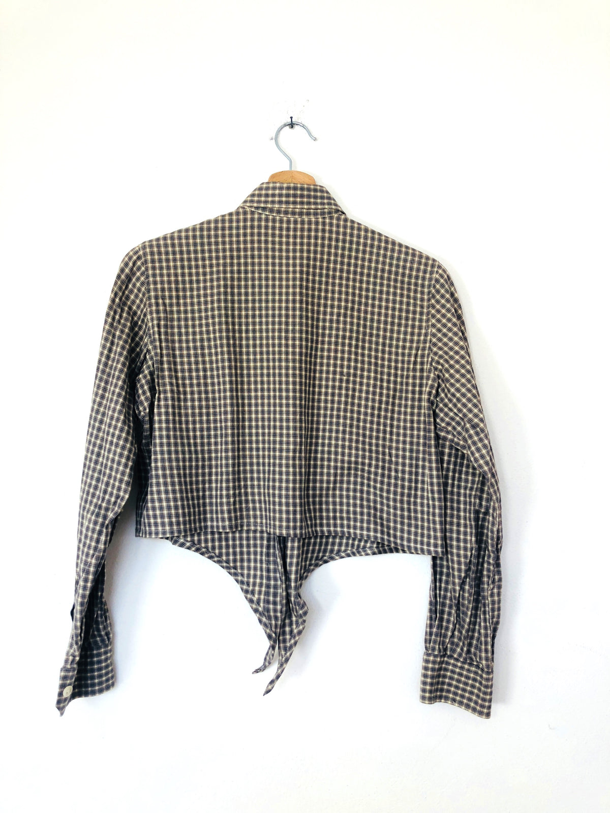 CAMICIA CROP VINTAGE A QUADRI