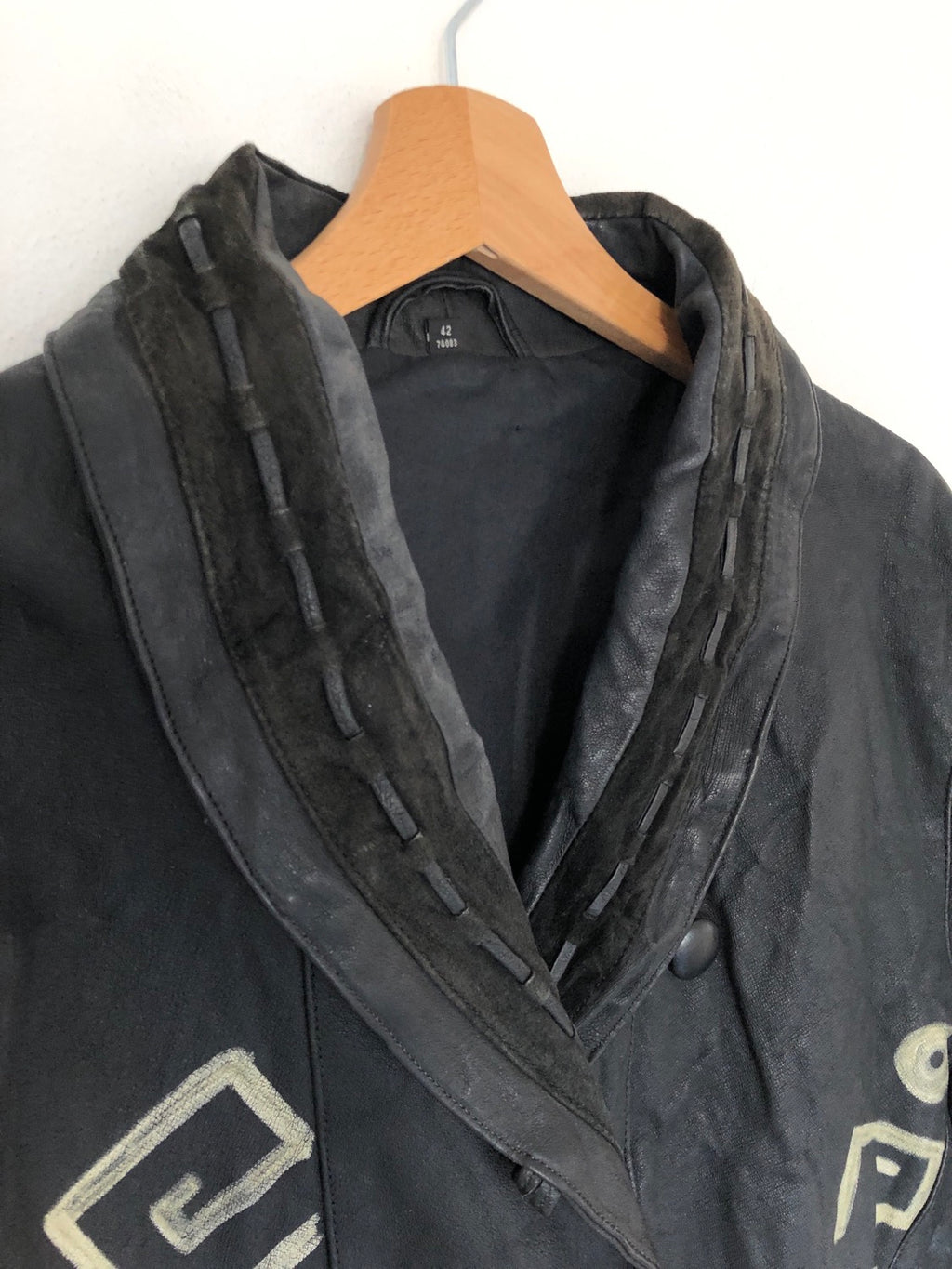 GIACCA IN VERA PELLE VINTAGE DIPINTA A MANO