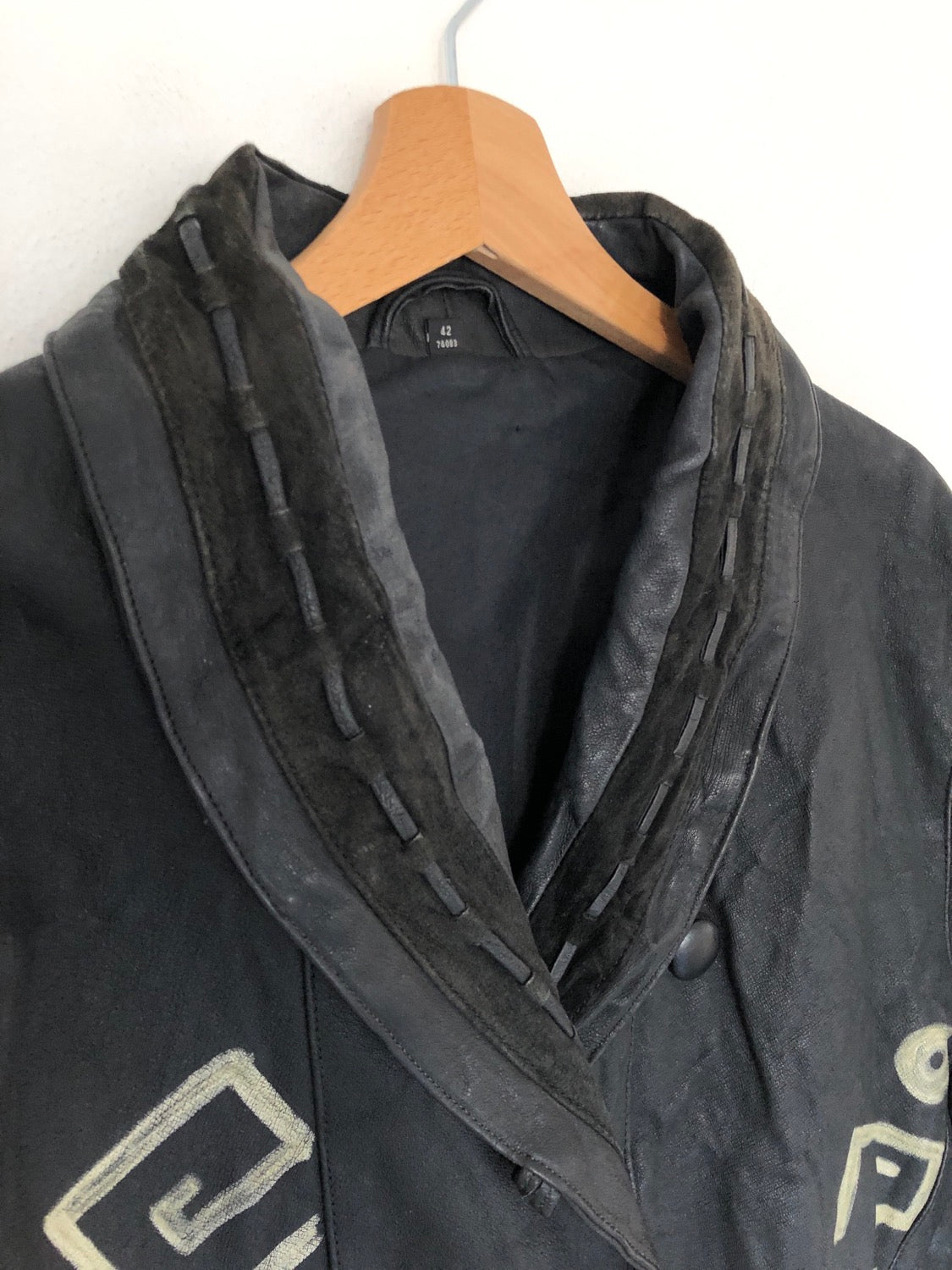 GIACCA IN VERA PELLE VINTAGE DIPINTA A MANO