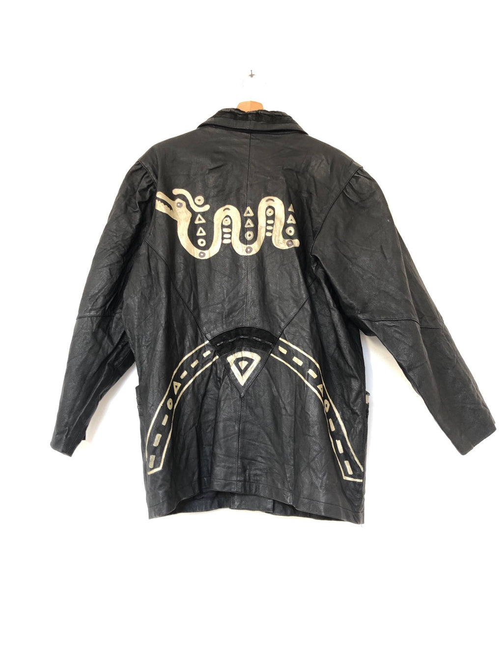 GIACCA IN VERA PELLE VINTAGE DIPINTA A MANO