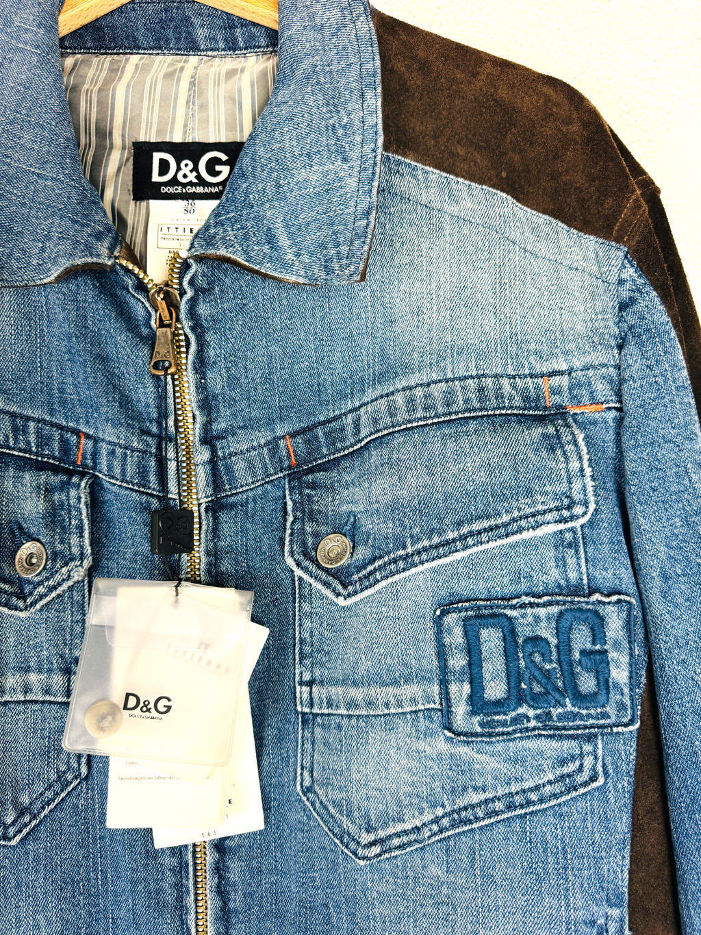 GIACCA DI JEANS E PELLE  D&G