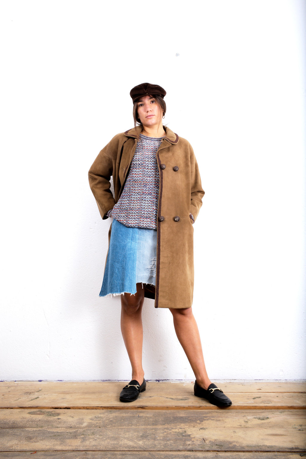 TRENCH IN PELLE SCAMOSCIATA VINTAGE