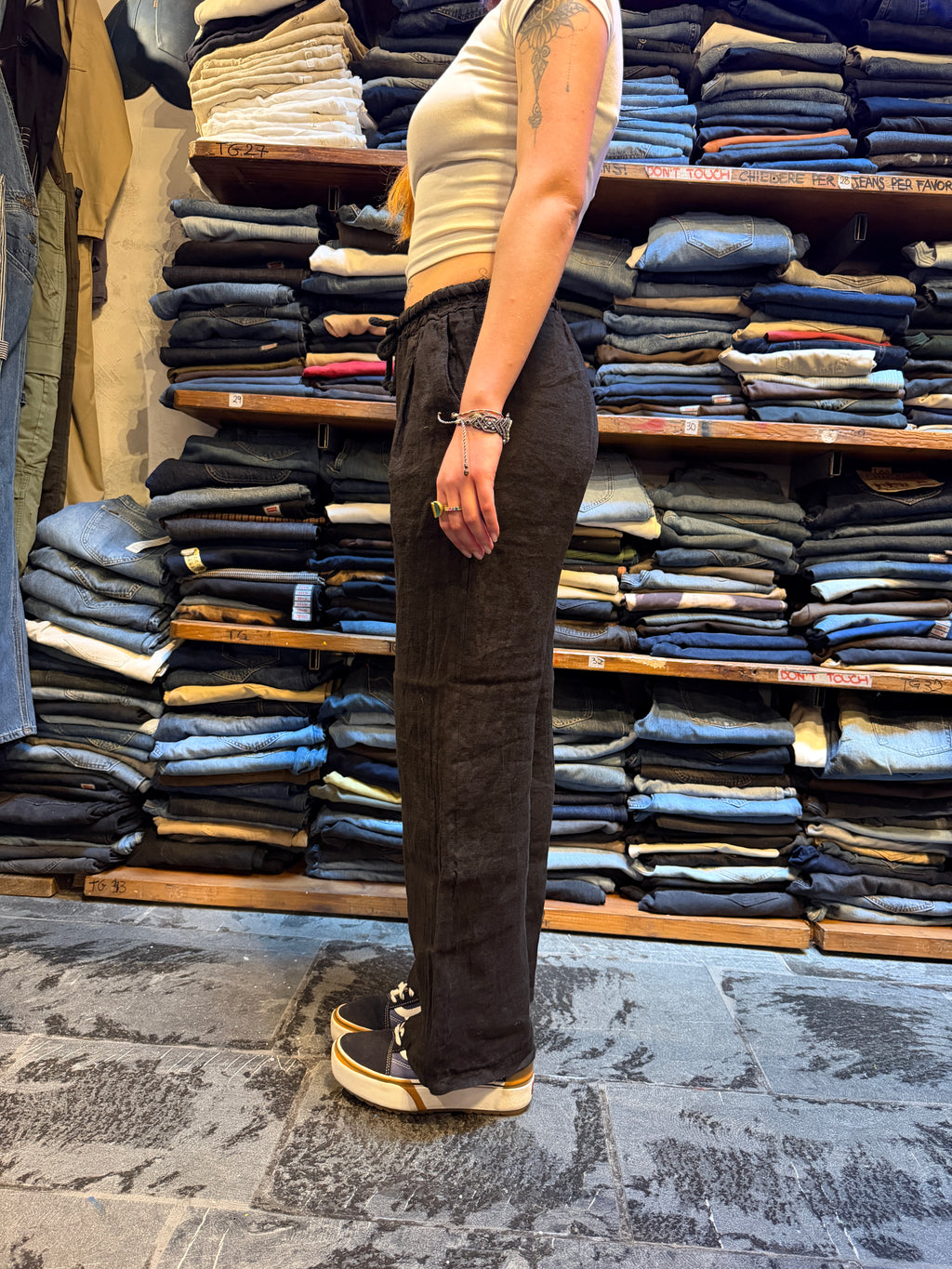 Pantalone 100% Lino NERO
