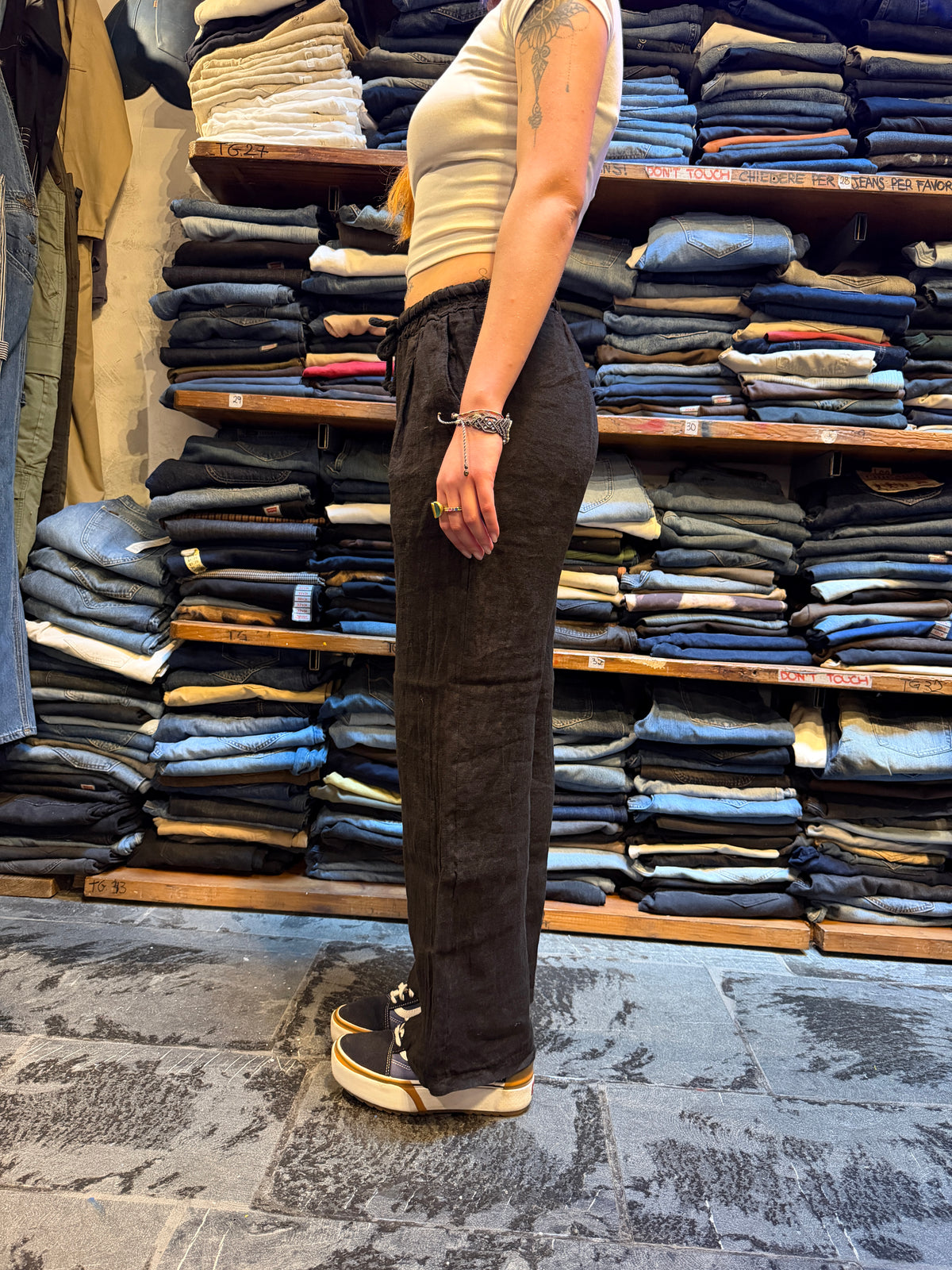 Pantalone 100% Lino NERO