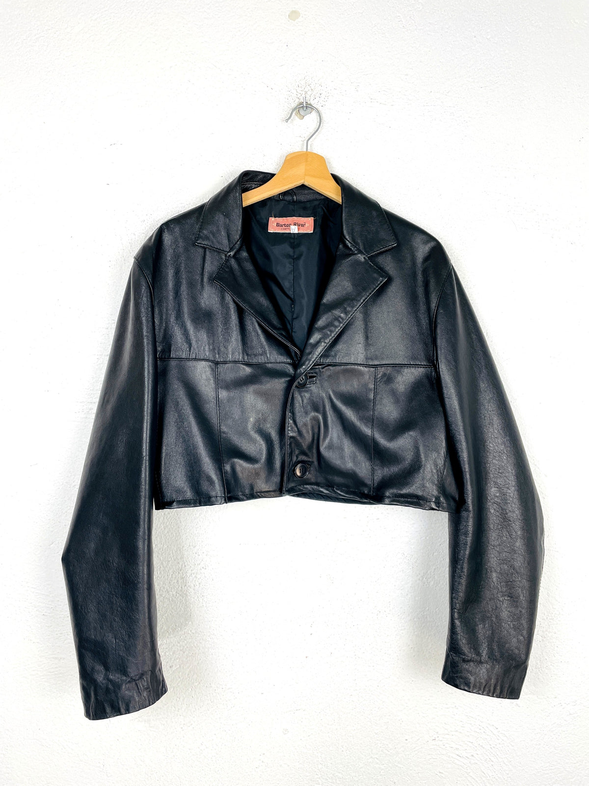 GIACCA CROP IN PELLE VINTAGE