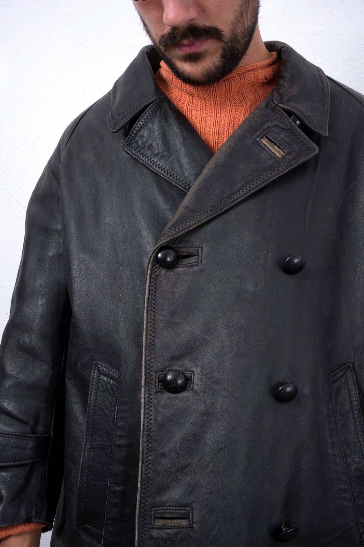 TRENCH IN VERA PELLE VINTAGE