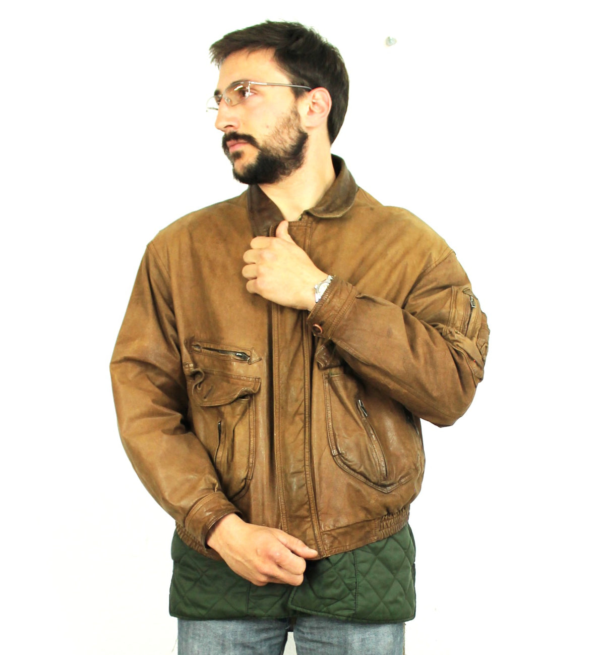 BOMBER IN VERA PELLE VINTAGE