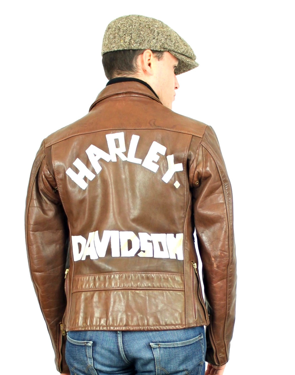 GIACCA VERA PELLE VINTAGE CUSTOMIZZATA HARLEY DAVIDSON