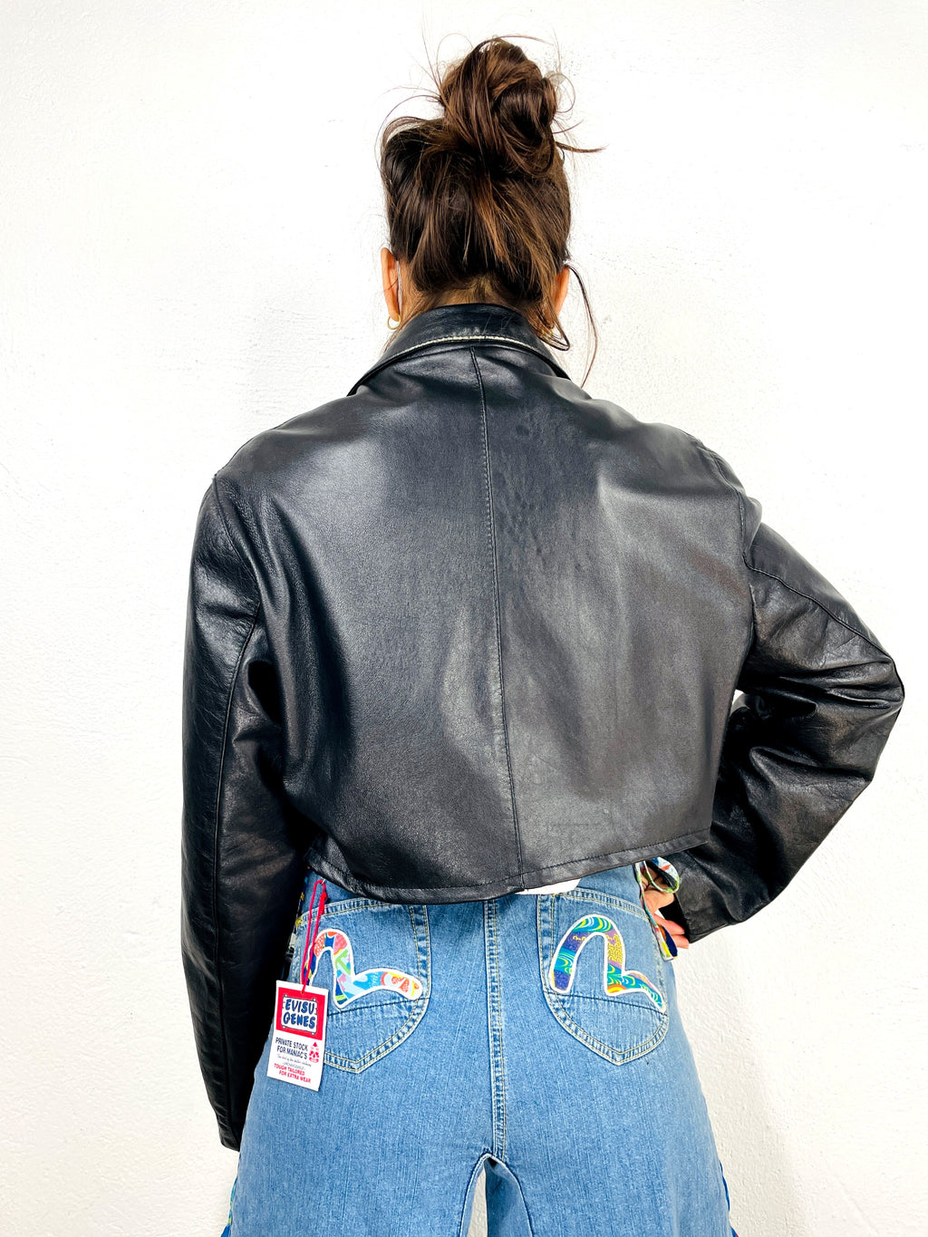 GIACCA CROP IN PELLE VINTAGE
