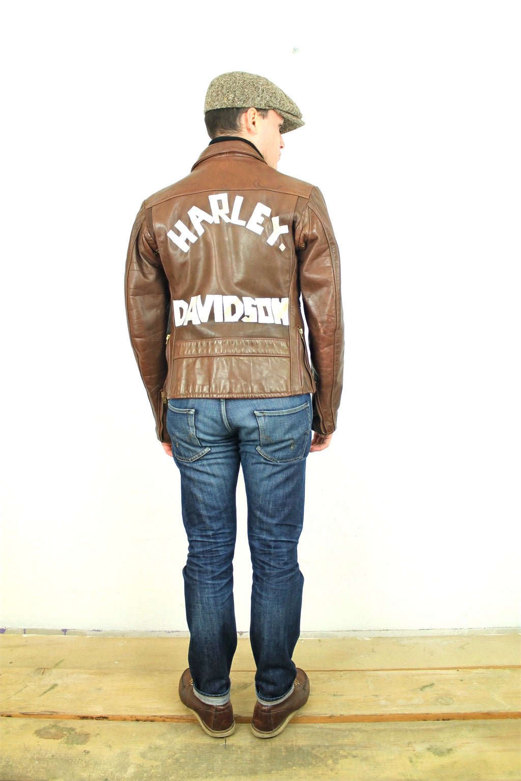 GIACCA VERA PELLE VINTAGE CUSTOMIZZATA HARLEY DAVIDSON