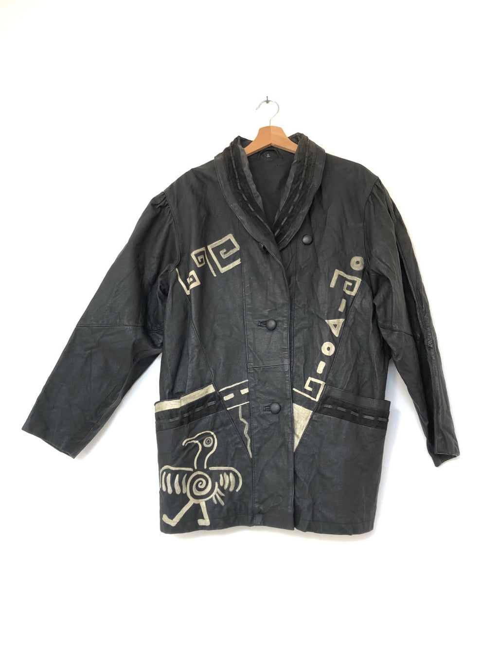 GIACCA IN VERA PELLE VINTAGE DIPINTA A MANO