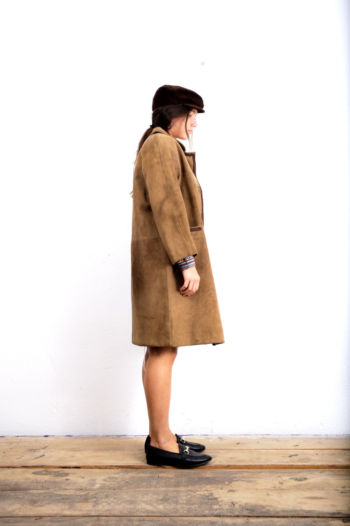 TRENCH IN PELLE SCAMOSCIATA VINTAGE