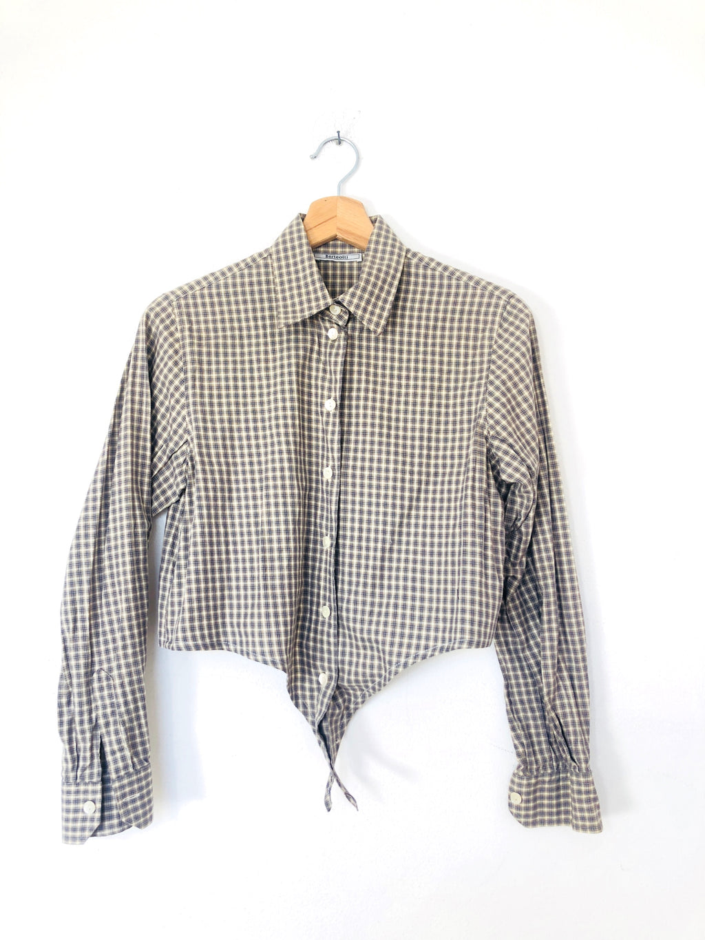 CAMICIA CROP VINTAGE A QUADRI