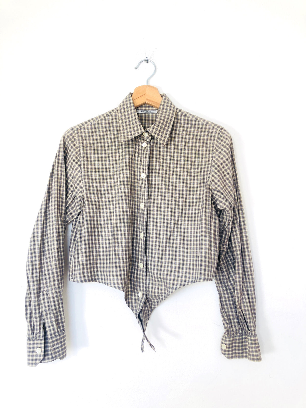 CAMICIA CROP VINTAGE A QUADRI