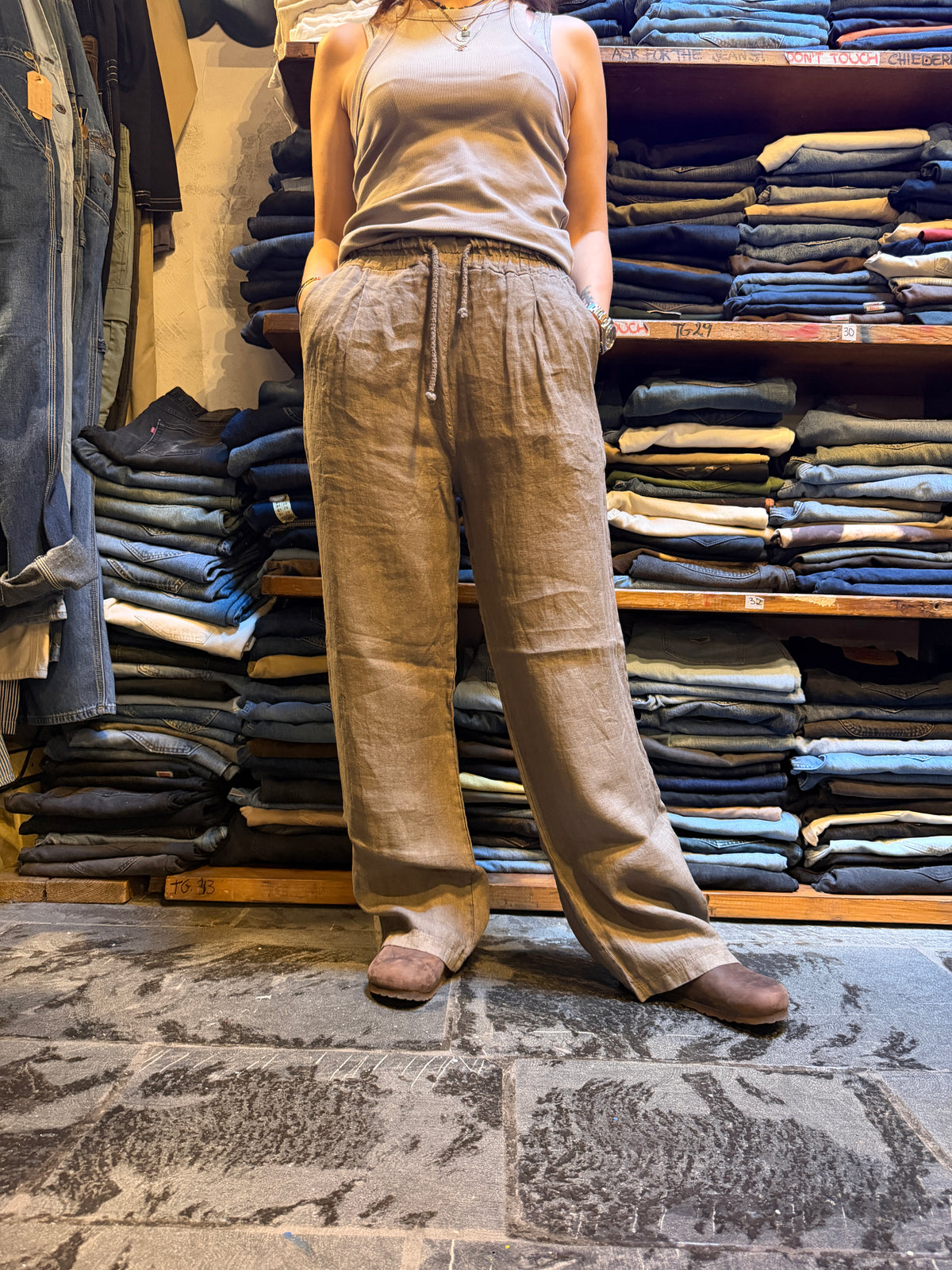 Pantaloni 100% Lino FANGO