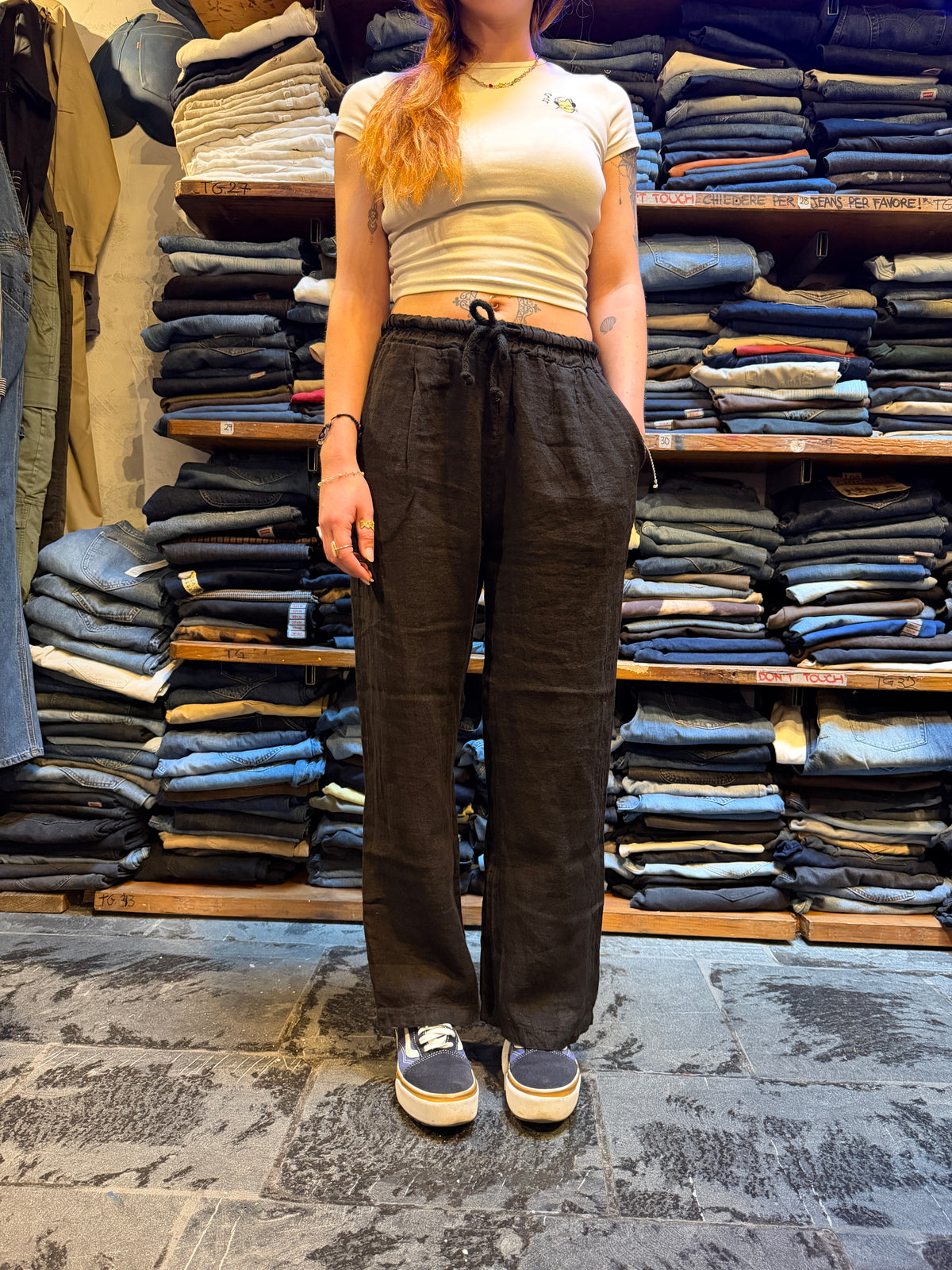Pantalone 100% Lino NERO