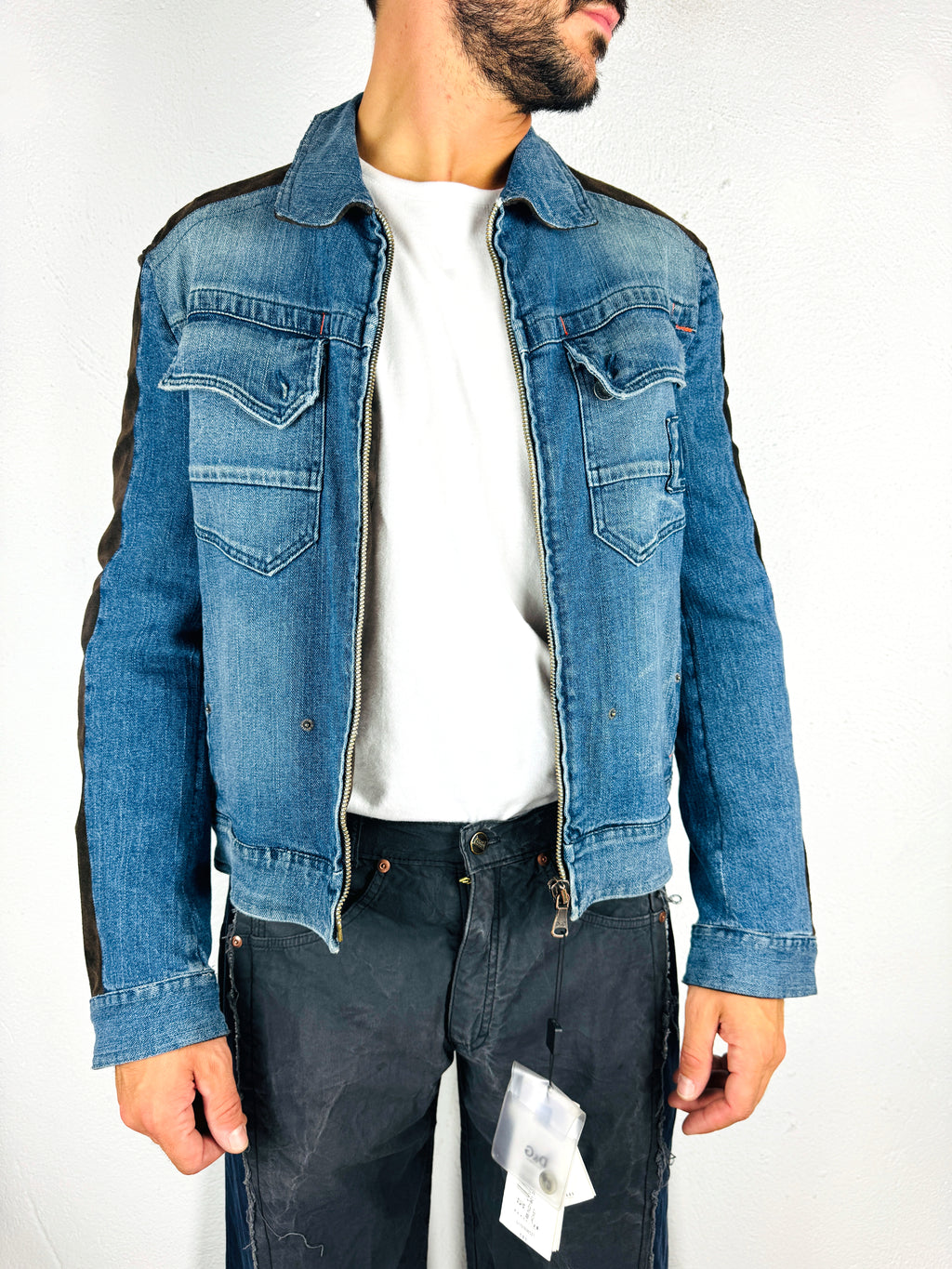 GIACCA DI JEANS E PELLE  D&G