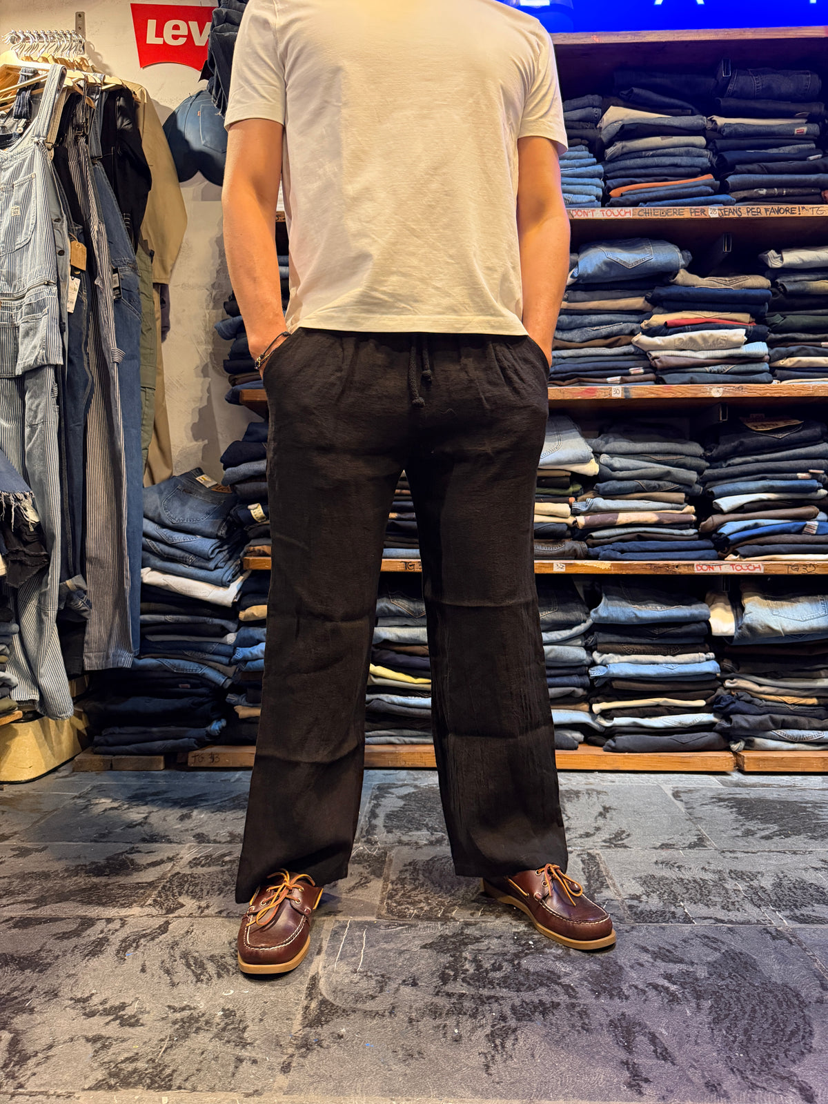 Pantalone 100% Lino NERO