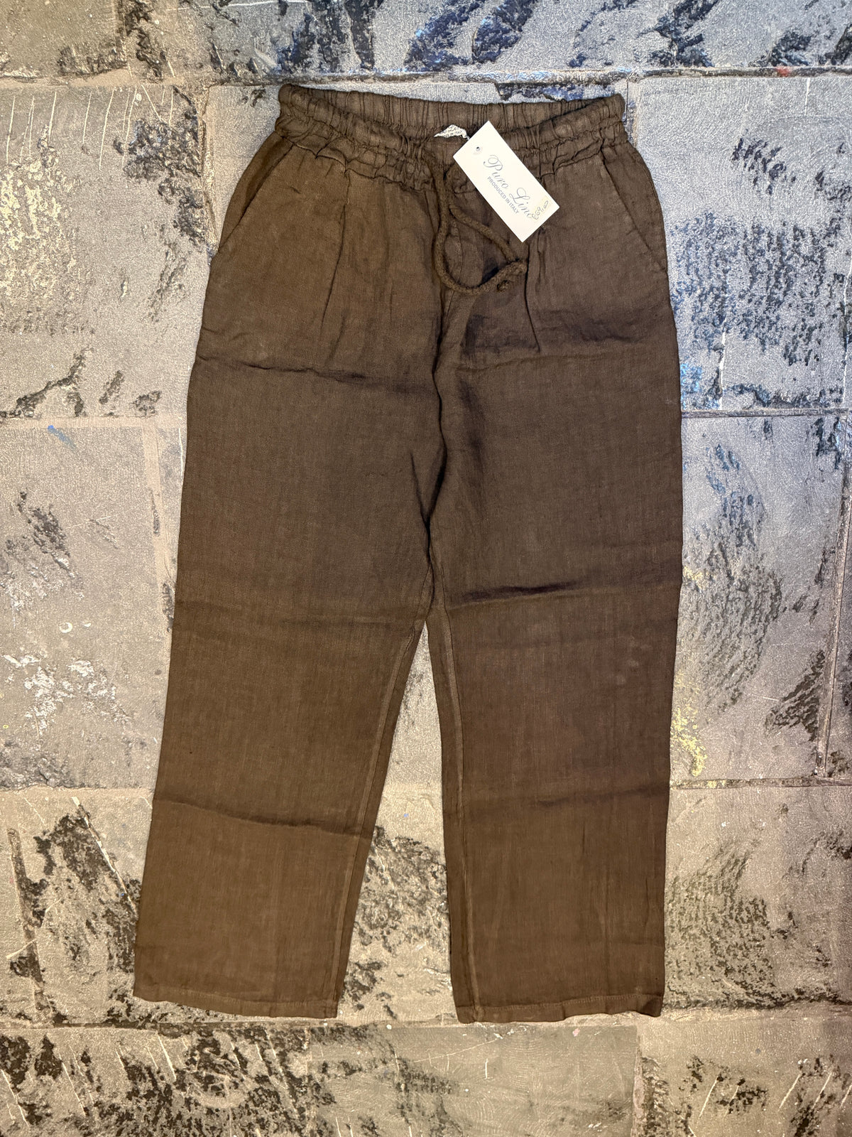Pantalone 100% Lino MARRONE
