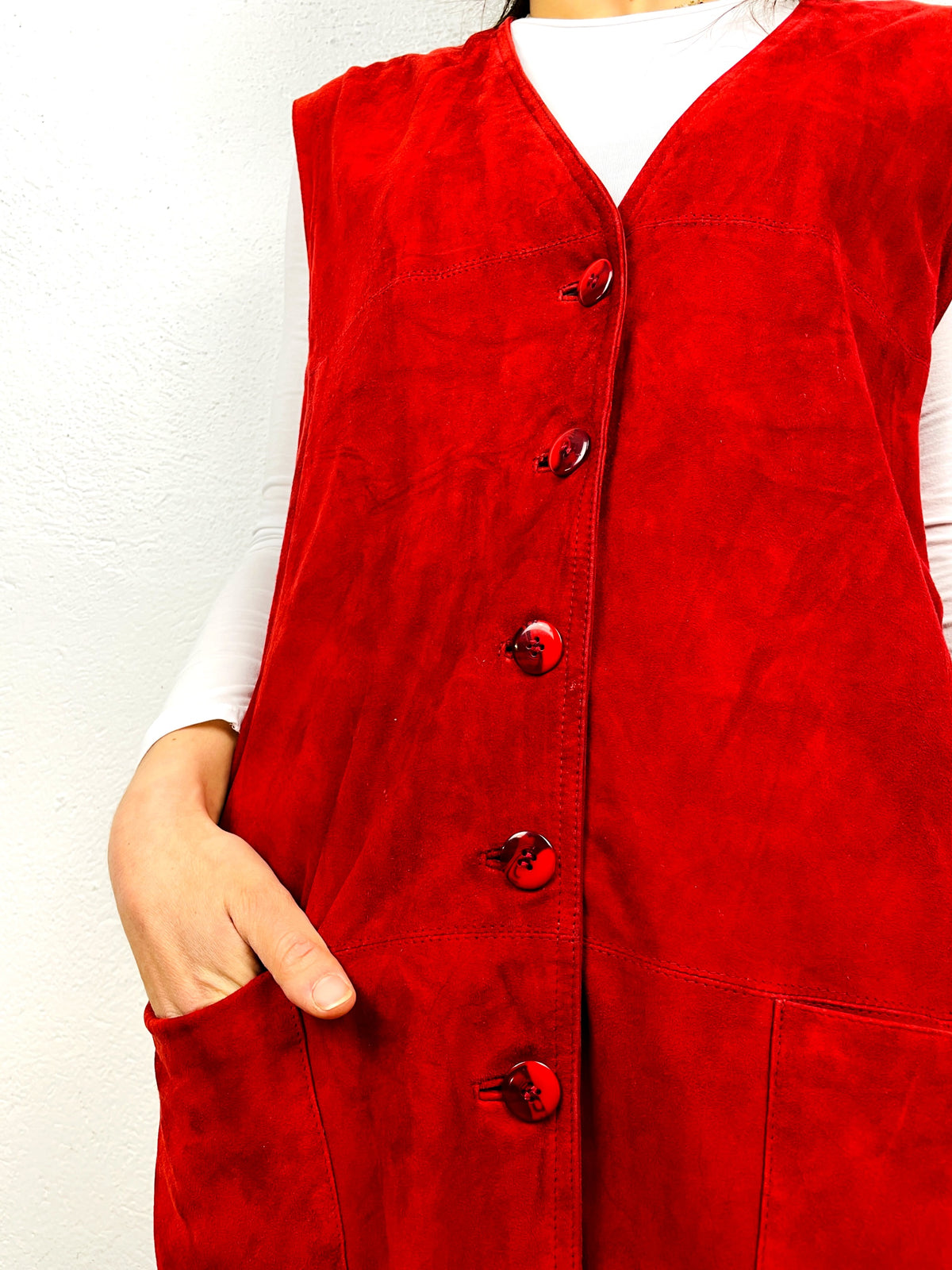 GILET PELLE SCAMOSCIATA VINTAGE
