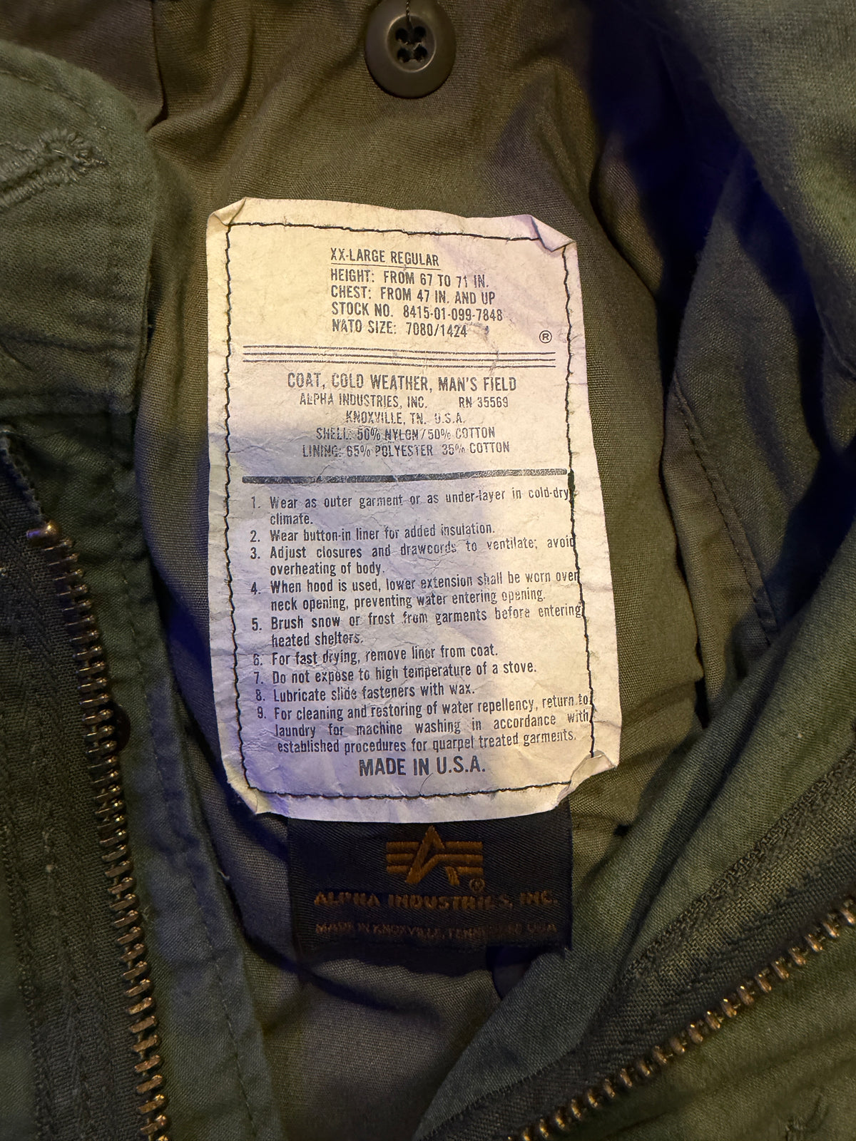 Field jacket Aplha Ind. anni 80
