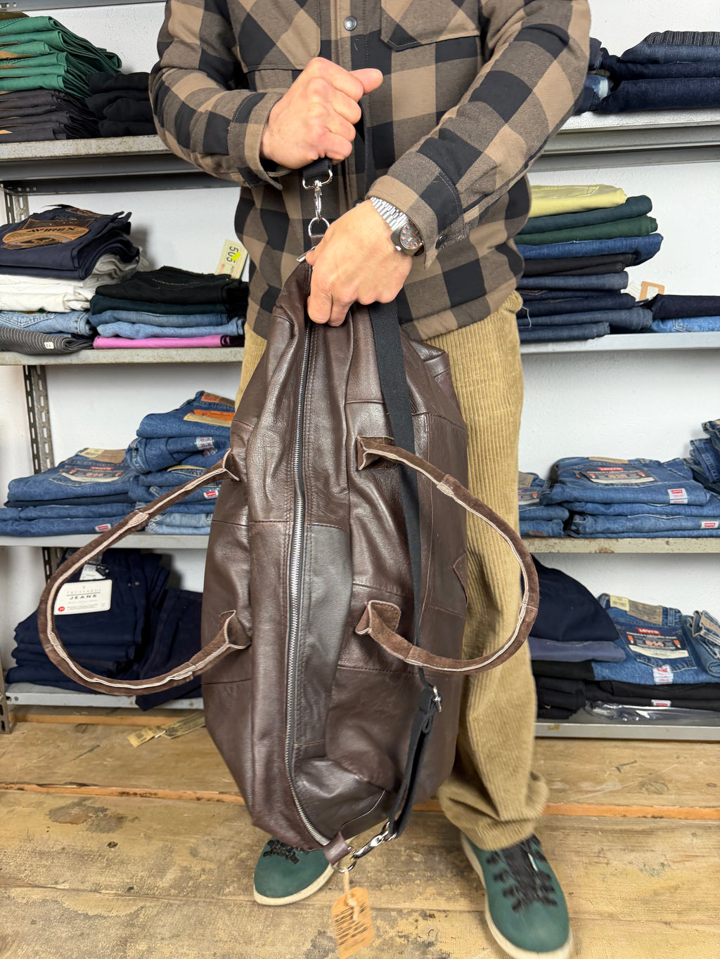 Borsone vera pelle Jacket upcycled