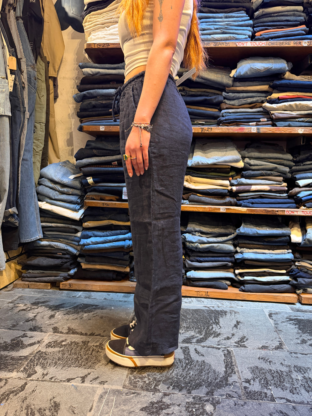 Pantalone 100% Lino BLU NAVY