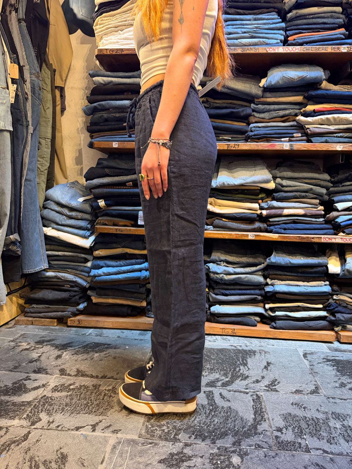 Pantalone 100% Lino BLU NAVY