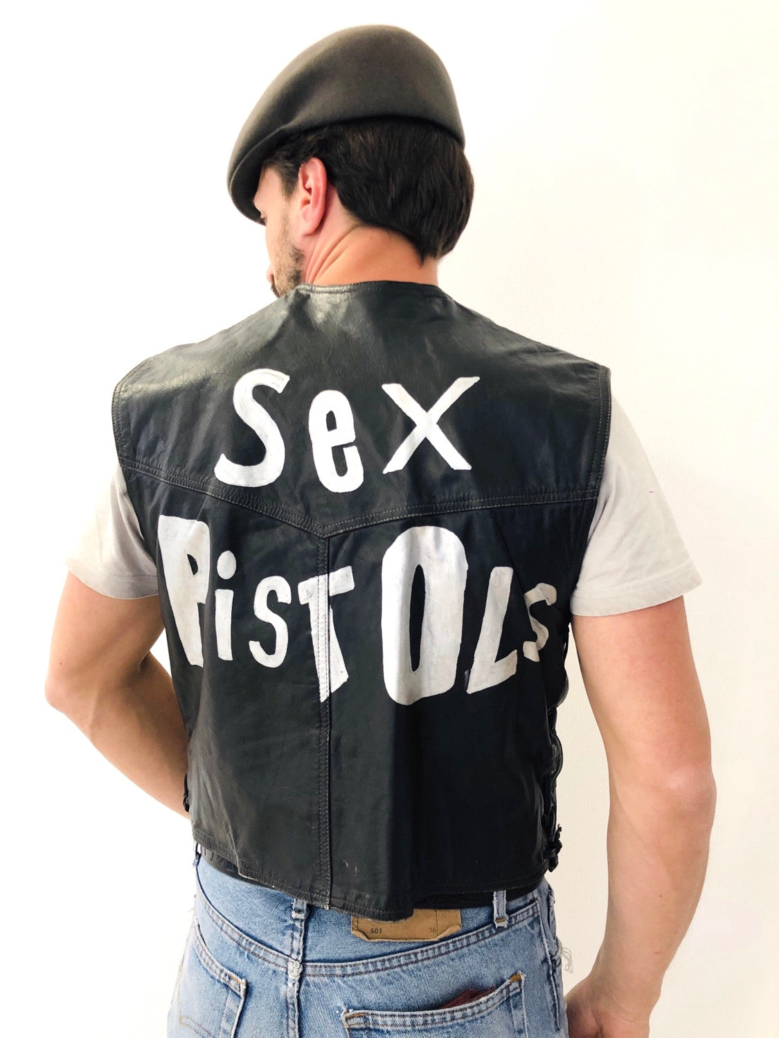 GILET PELLE SEX PISTOLS VINTAGE