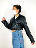 GIACCA CROP IN PELLE VINTAGE