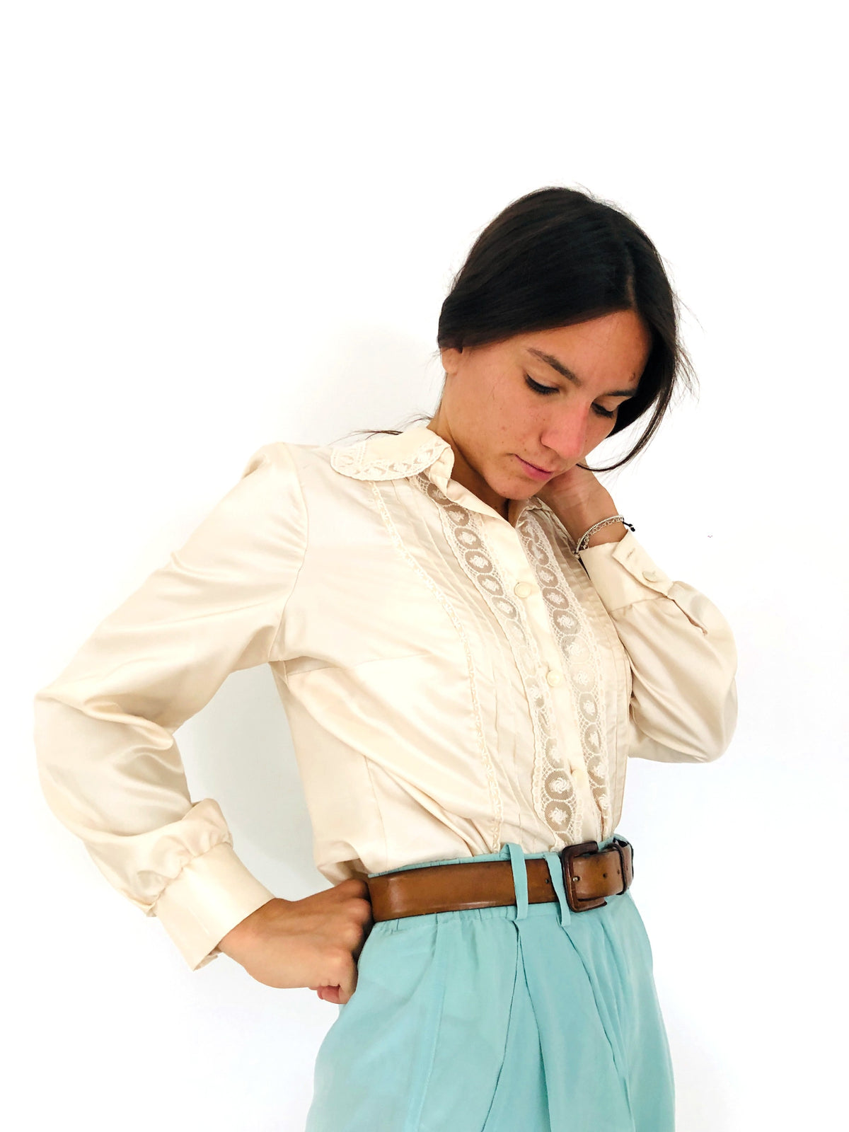 CAMICIA SETA E PIZZO VINTAGE