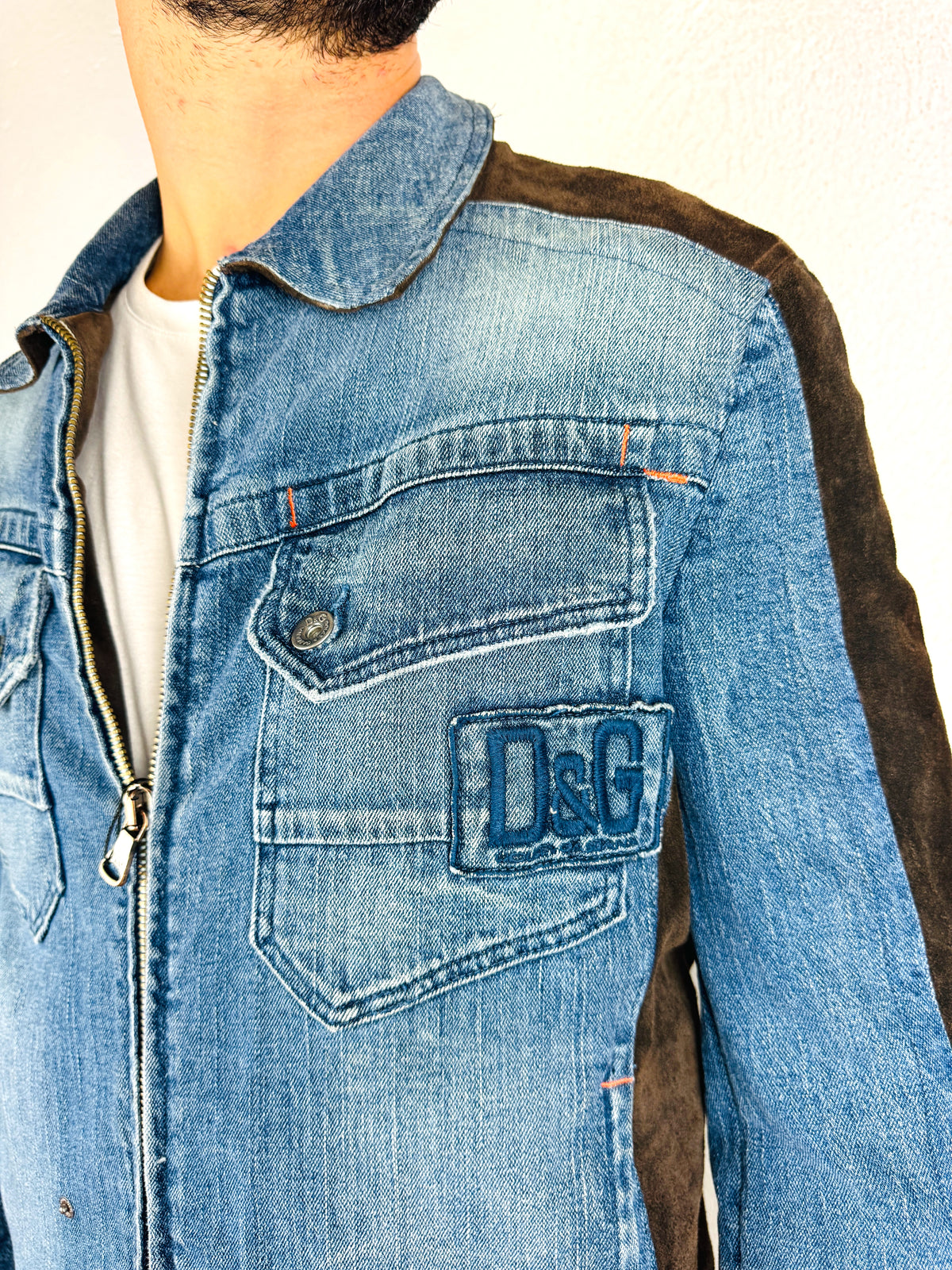 GIACCA DI JEANS E PELLE  D&G
