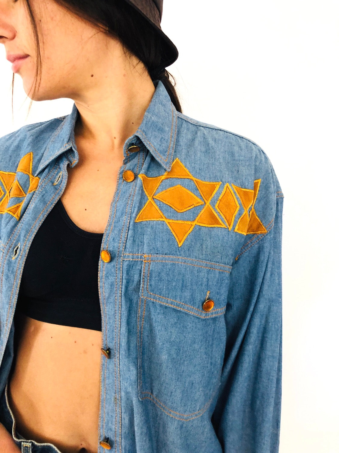 CAMICIA DI JEANS WESTERN VINTAGE MAKOTO