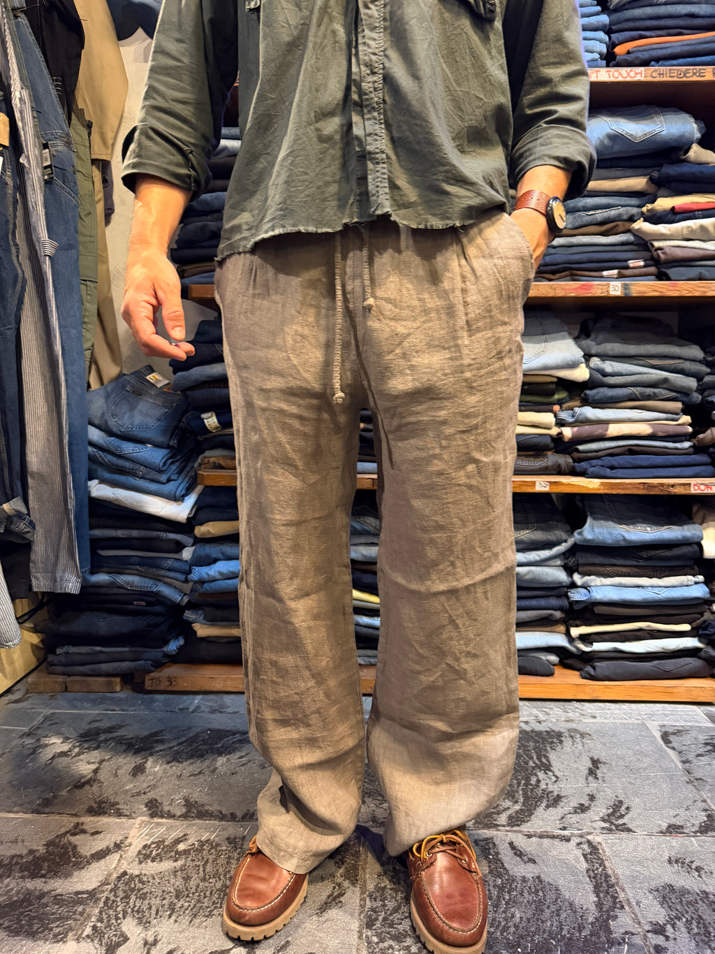 Pantaloni 100% Lino FANGO