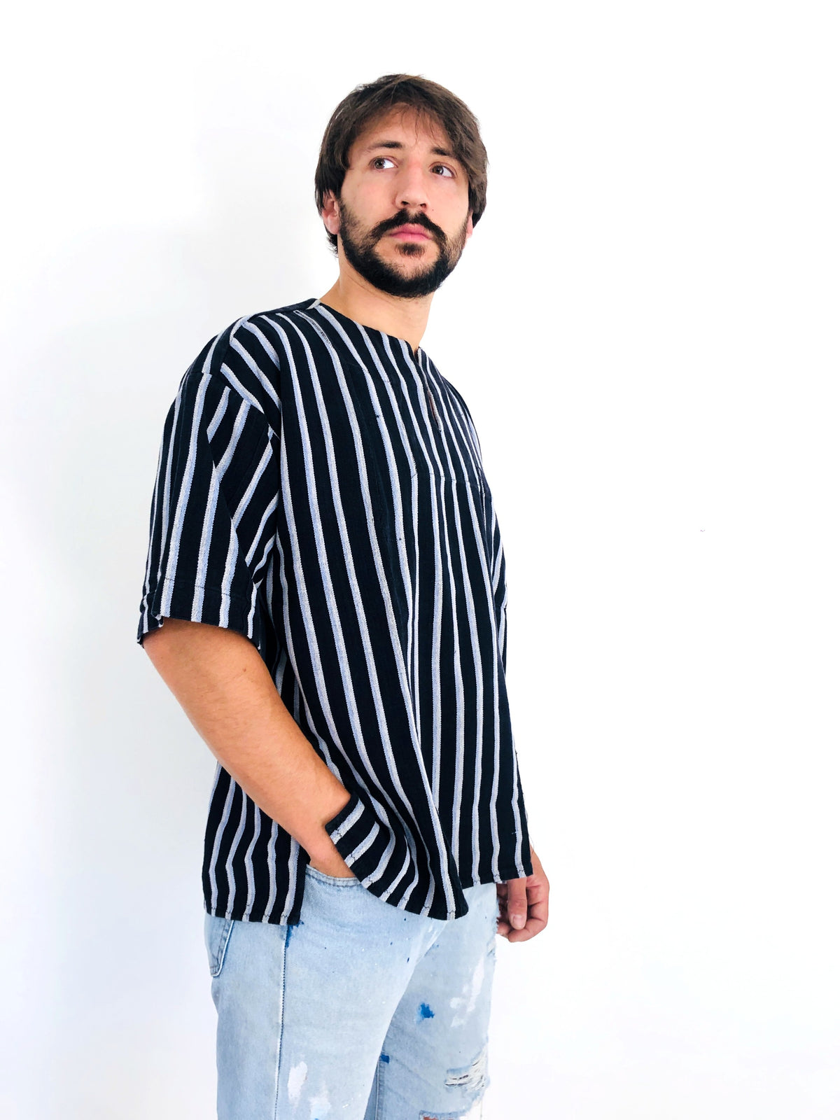 CAMICIA COREANA A RIGHE