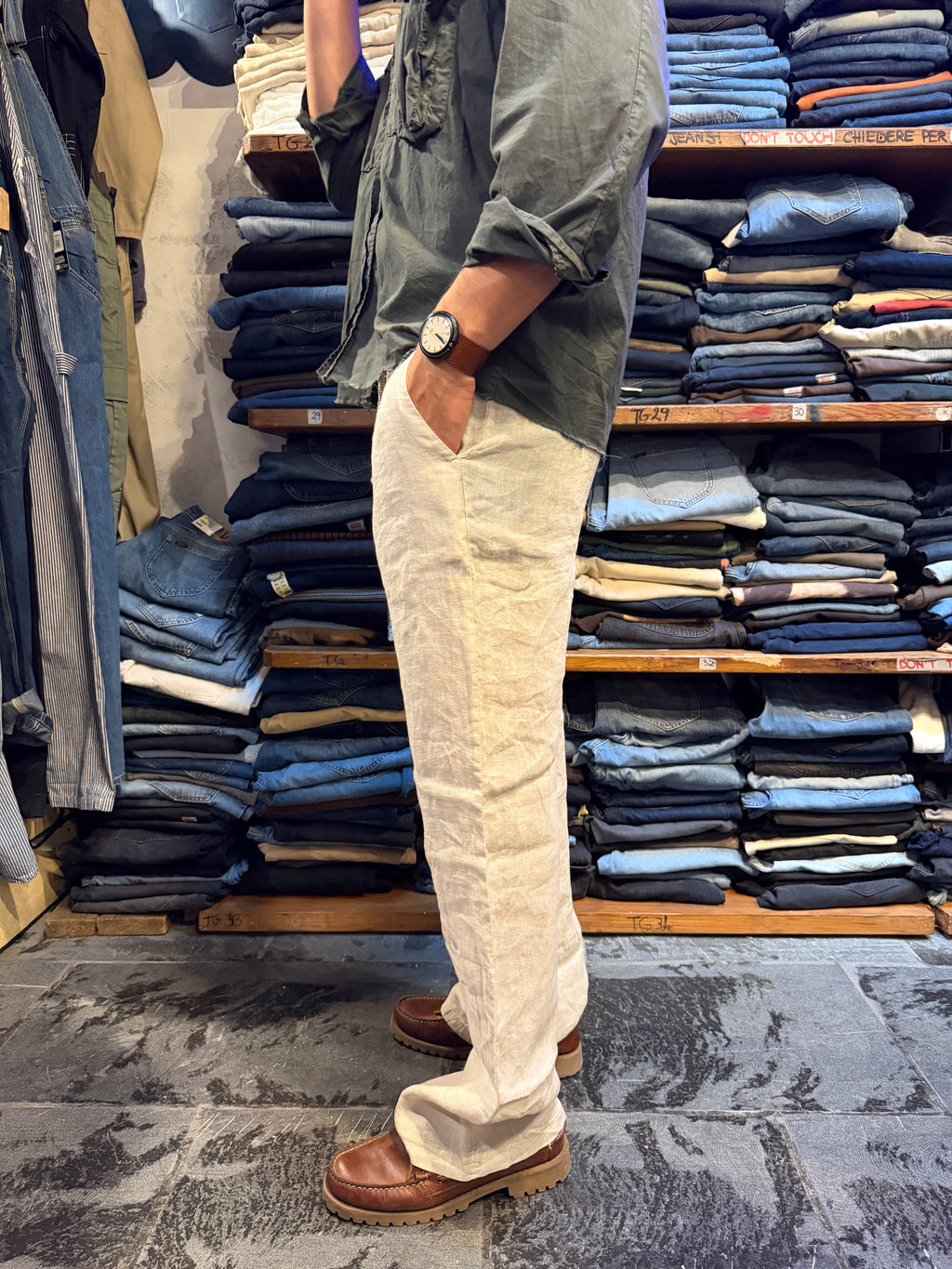 Pantaloni 100% Lino BEIGE
