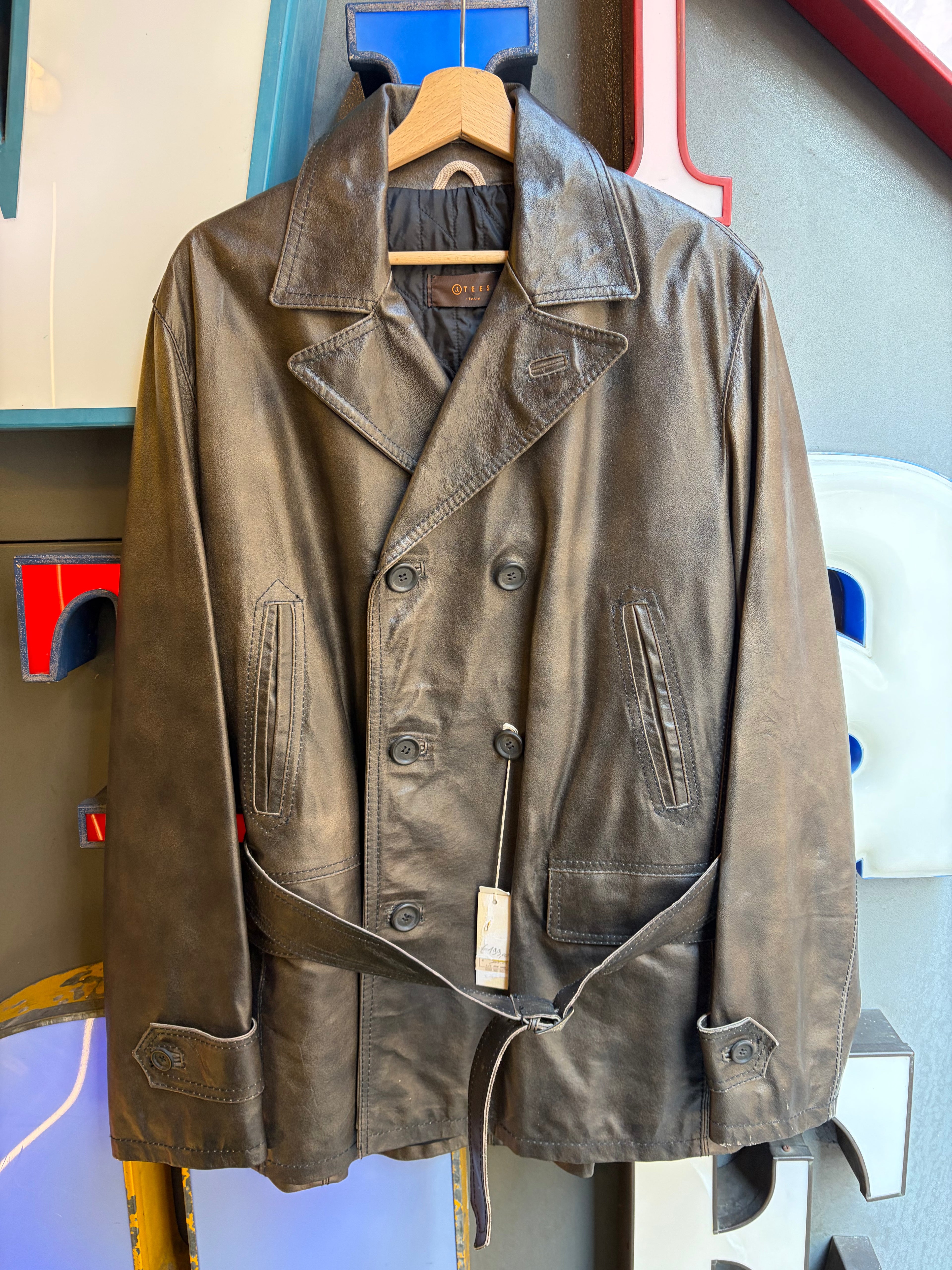 Trench in vera pelle