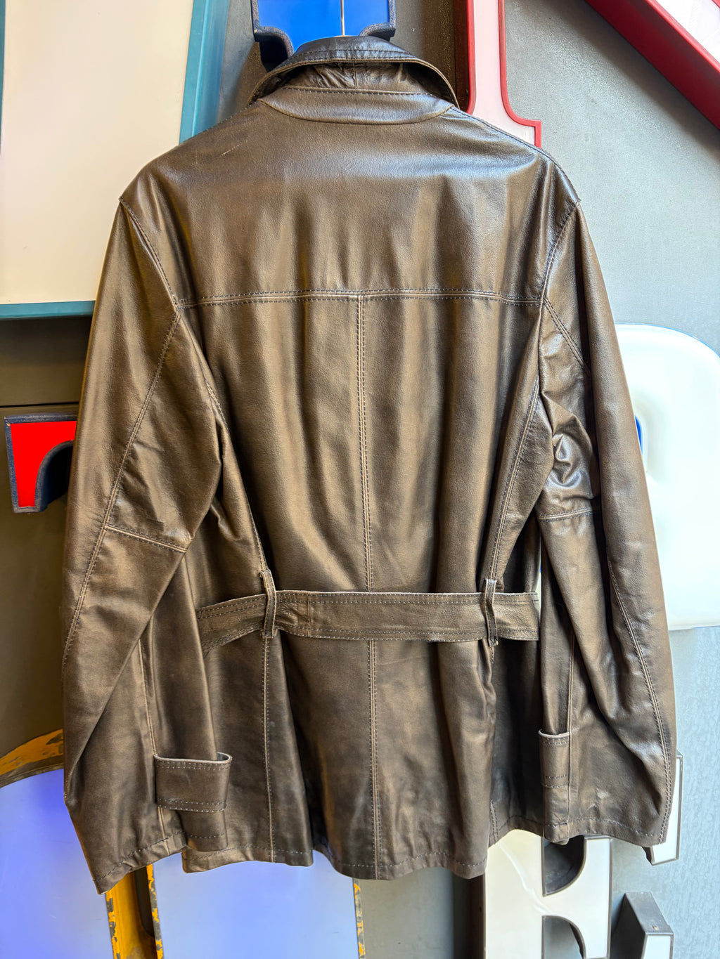 Trench in vera pelle